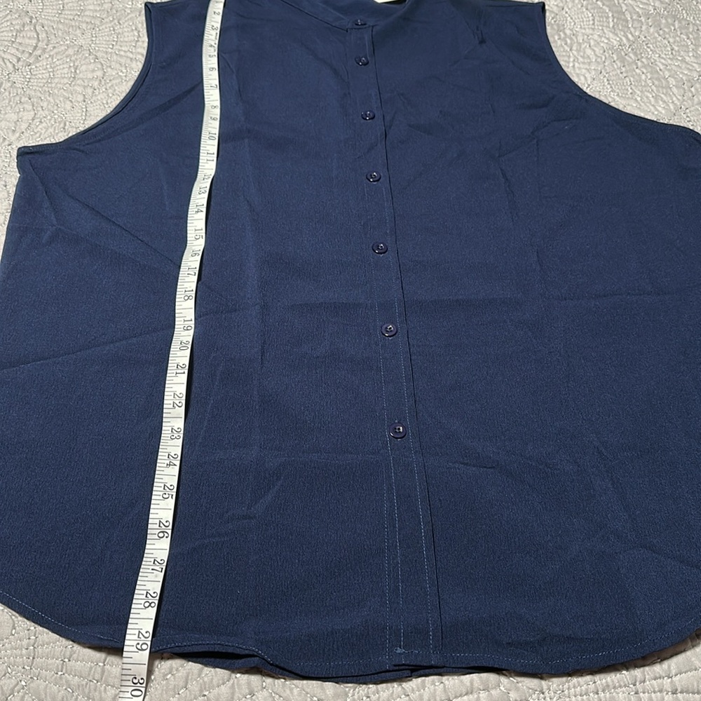 Coofandy Men's Beach Sleeveless Navy Button-Up Shirt, NWT’s, Size XL - Picture 6 of 7